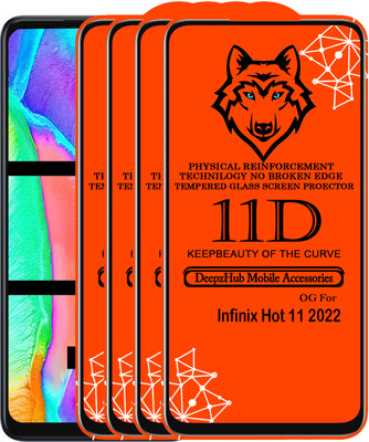 DeepzHub Edge To Edge Tempered Glass for Infinix Hot 11 2022(Pack of 4)