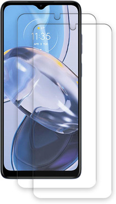 SOMTONE Edge To Edge Tempered Glass for Motorola Moto E22i TEMPERED GUARD FRONTP2(Pack of 2)