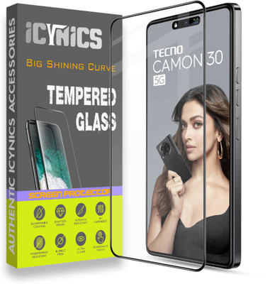 ICYNICS Edge To Edge Tempered Glass for Tecno CAMON 30 5G, Anti-Fingerprint, Waterproof, Oil-resistant, Bubble-Free, Anti-Static, Scratch Resistant Full Coverage with Wooden box to ensure safety(Pack of 1)