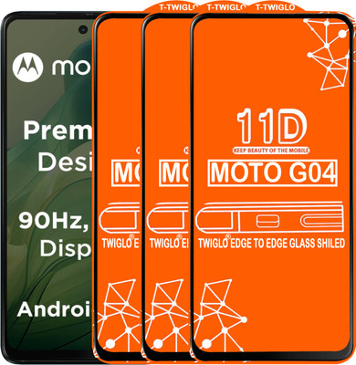 TWIGLO Edge To Edge Tempered Glass for MOTO G04(Pack of 3)