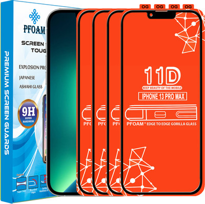 PFOAM Edge To Edge Tempered Glass for APPLE IPHONE 13 PRO MAX(Pack of 4)