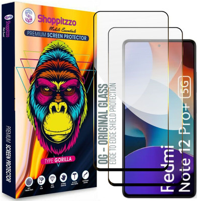 Shoppitzzo Edge To Edge Tempered Glass for Redmi Note 12 Pro Plus 5G|Redmi Note 12 Pro 5G**DuraGlass**Millitary Grade-Anti Explosion-Tempered Glass/Full Screen Coverage-Edge to Edge/9H Hardness/With Easy Installation Kit(Pack of 2)