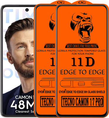 CYOR Edge To Edge Tempered Glass for TECNO CAMON 17 PRO(Pack of 2)