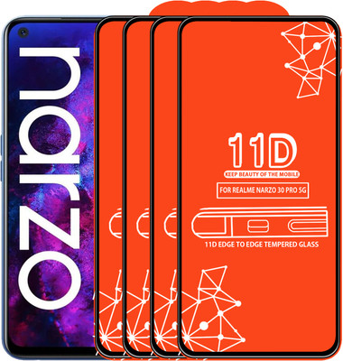 Qyist Edge To Edge Tempered Glass for Realme Narzo 30 Pro 5G(Pack of 4)