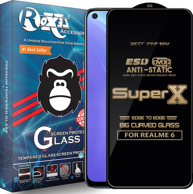 Roxel Edge To Edge Tempered Glass for REALME 6(Pack of 1)
