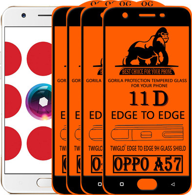 TWIGLO Edge To Edge Tempered Glass for Oppo A57(Pack of 4)