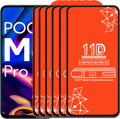 Qyist Edge To Edge Tempered Glass for Poco M6 Pro 5G(Pack of 6)