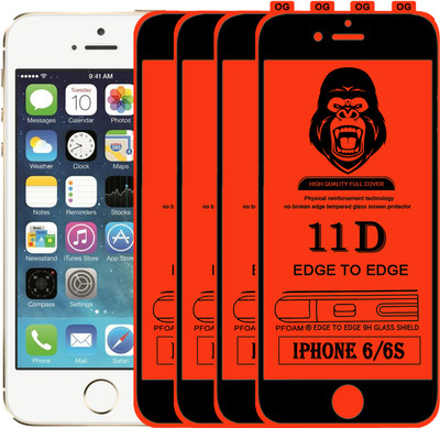 Laxdom Edge To Edge Tempered Glass for Apple iPhone 6s(Pack of 4)