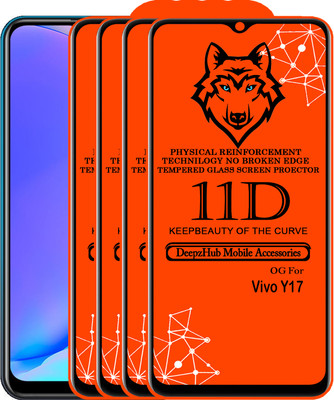 DeepzHub Edge To Edge Tempered Glass for Vivo Y17(Pack of 4)