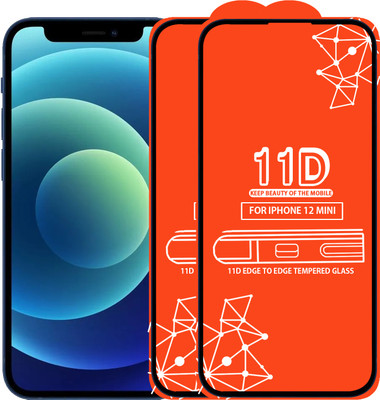 Roxel Edge To Edge Tempered Glass for Iphone 12 Mini(Pack of 2)