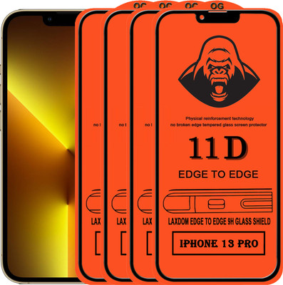 Laxdom Edge To Edge Tempered Glass for APPLE IPHONE 13 PRO(Pack of 4)