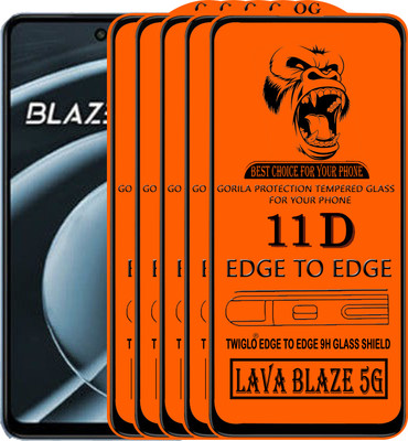 TWIGLO Edge To Edge Tempered Glass for LAVA BLAZE 2 5G(Pack of 5)