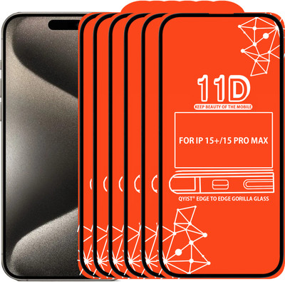 Qyist Edge To Edge Tempered Glass for FOR IPHONE 15 PLUS, IPHONE 15 PRO MAX(Pack of 6)