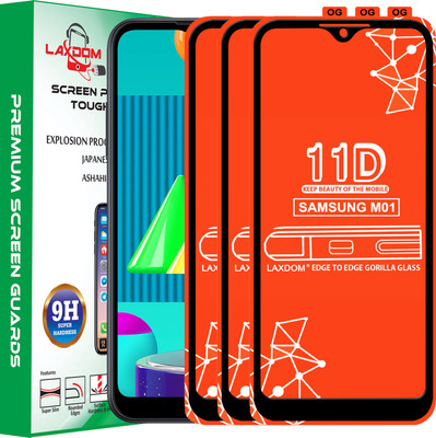 Laxdom Edge To Edge Tempered Glass for SAMSUNG GALAXY M01(Pack of 3)