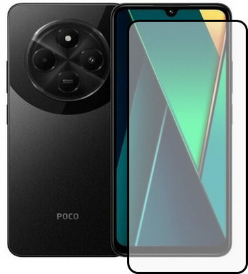 VISHRN Edge To Edge Tempered Glass for POCO C75 5G, POCO C76(Pack of 1)