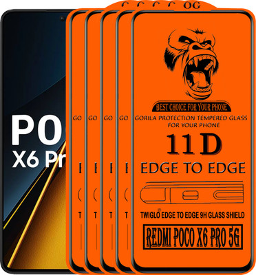 TWIGLO Edge To Edge Tempered Glass for REDMI POCO X6 PRO 5G(Pack of 5)
