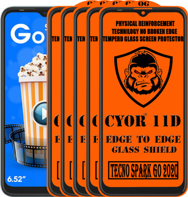 CYOR Edge To Edge Tempered Glass for TECNO SPARK GO 2020(Pack of 5)