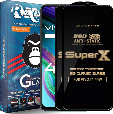 Roxel Edge To Edge Tempered Glass for VIVO T1 44W(Pack of 2)