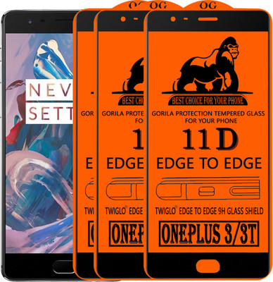 TWIGLO Edge To Edge Tempered Glass for OnePlus 3T(Pack of 3)