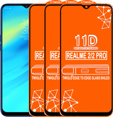 TWIGLO Edge To Edge Tempered Glass for Realme 2(Pack of 3)