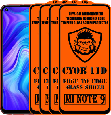 CYOR Edge To Edge Tempered Glass for REDMI NOTE 9(Pack of 4)