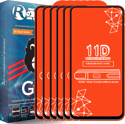 Roxel Edge To Edge Tempered Glass for Redmi Note 10 Pro(Pack of 6)