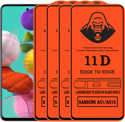 Laxdom Edge To Edge Tempered Glass for SAMSUNG GALAXY A51(Pack of 4)