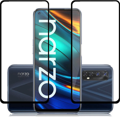 NIMMIKA ENTERPRISES Edge To Edge Tempered Glass for Realme Narzo 20 Pro D+ Tempered Glass(Pack of 2)