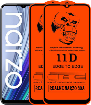 TOPTEMPER Edge To Edge Tempered Glass for REALME NARZO 30A(Pack of 2)