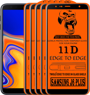 TWIGLO Edge To Edge Tempered Glass for SAMSUNG J6 PLUS(Pack of 5)