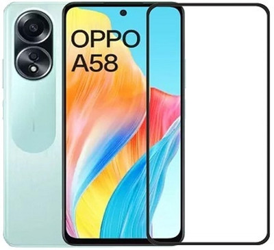 NIMMIKA ENTERPRISES Edge To Edge Tempered Glass for Oppo A58 4G(Comprehensive protection | High-quality material | Multi-layered coating | Clear and smooth surface | Thin and lightweight | Easy to install)(Pack of 1)