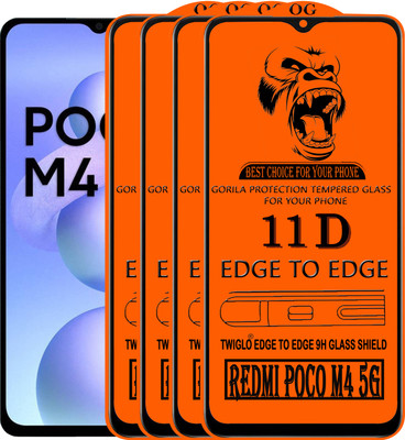 TWIGLO Edge To Edge Tempered Glass for REDMI POCO M4 5G(Pack of 4)