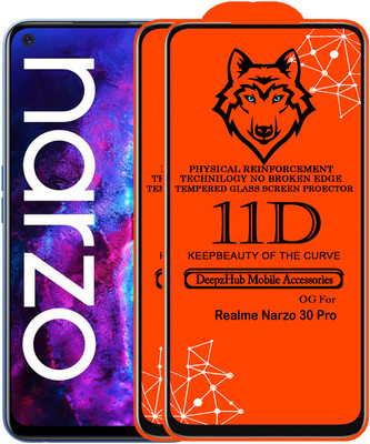 CRodible Edge To Edge Tempered Glass for Realme Narzo 30 Pro(Pack of 2)