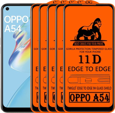 TWIGLO Edge To Edge Tempered Glass for OPPO A54(Pack of 5)