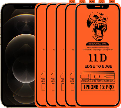 PFOAM Edge To Edge Tempered Glass for APPLE IPHONE 12 PRO(Pack of 5)