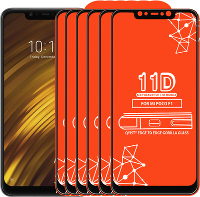 Qyist Edge To Edge Tempered Glass for POCO F1(Pack of 6)