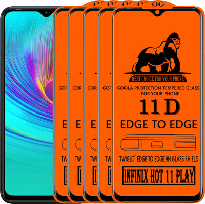 TWIGLO Edge To Edge Tempered Glass for INFINIX HOT 11 PLAY(Pack of 5)