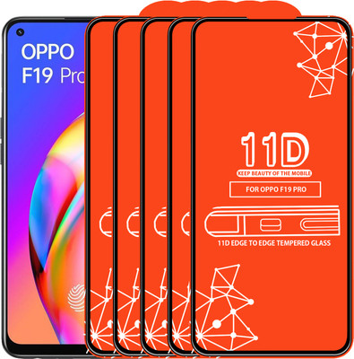 Roxel Edge To Edge Tempered Glass for Oppo F19 Pro(Pack of 5)