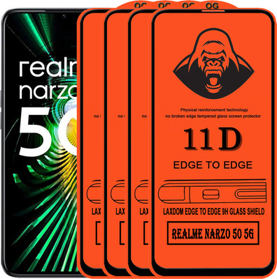 Laxdom Edge To Edge Tempered Glass for REALME NARZO 50 5G(Pack of 4)