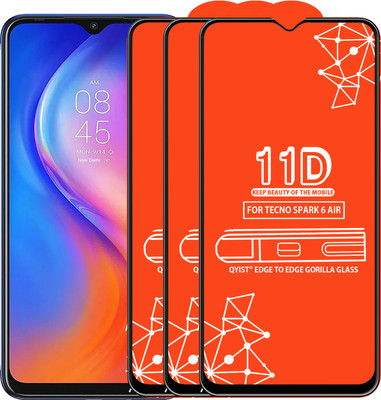 Qyist Edge To Edge Tempered Glass for Tecno Spark 6 Air(Pack of 3)