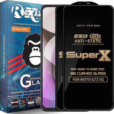 Roxel Edge To Edge Tempered Glass for MOTO G72 5G(Pack of 2)