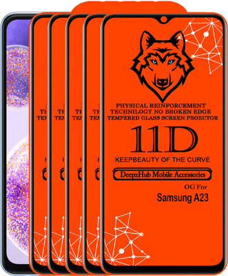 DeepzHub Edge To Edge Tempered Glass for Samsung A23(Pack of 5)