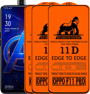 TWIGLO Edge To Edge Tempered Glass for OPPO F11 PRO(Pack of 3)