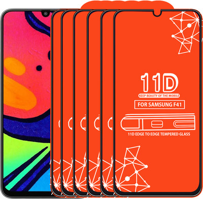 Qyist Edge To Edge Tempered Glass for Samsung Galaxy F41(Pack of 6)