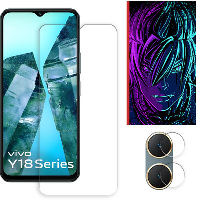 ARBAN Edge To Edge Tempered Glass for vivo Y18 4G Tempered Glass Screen Protector | Anti-Scratch | Edge to Edge Full Coverage | 9H Hardness (1 FRONT SCREEN GUARD + 1 CAMERA LENS PROTECTOR + 1 FREE BACK EMBOSSED SKIN002)(Pack of 1)