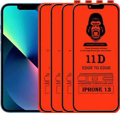 Laxdom Edge To Edge Tempered Glass for APPLE IPHONE 13(Pack of 4)