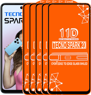 CYOR Edge To Edge Tempered Glass for TECNO SPARK 20(Pack of 5)