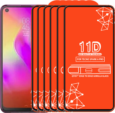 Qyist Edge To Edge Tempered Glass for Tecno Spark 6 Pro(Pack of 6)