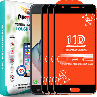 PikTrue Edge To Edge Tempered Glass for Samsung Galaxy J5 Prime(Pack of 3)
