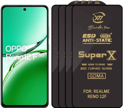 GDMA Edge To Edge Tempered Glass for OPPO RENO 12F(Pack of 4)